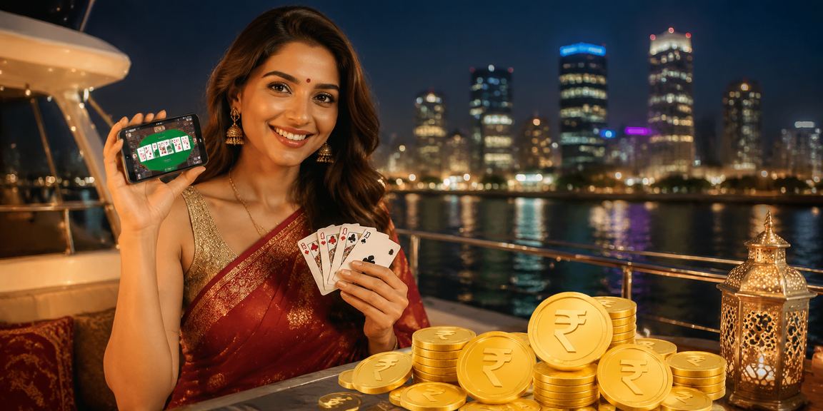 India Teen Patti card game with Rupee currency overlay